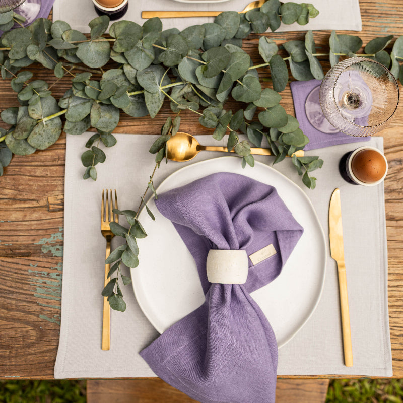 Grey linen placemats