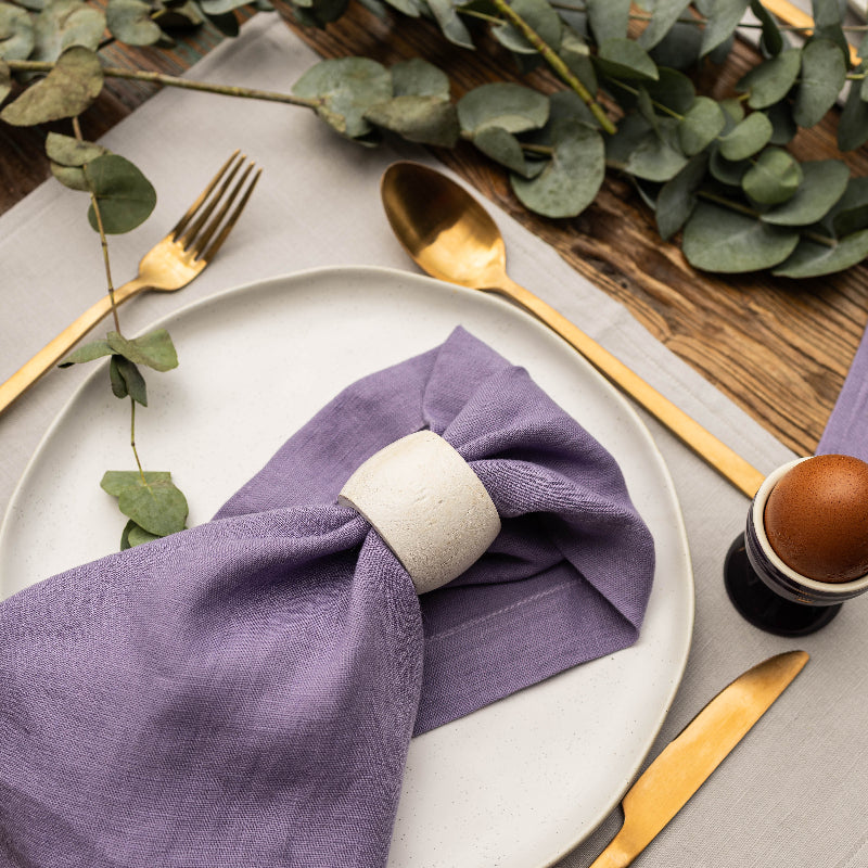 Grey linen placemats