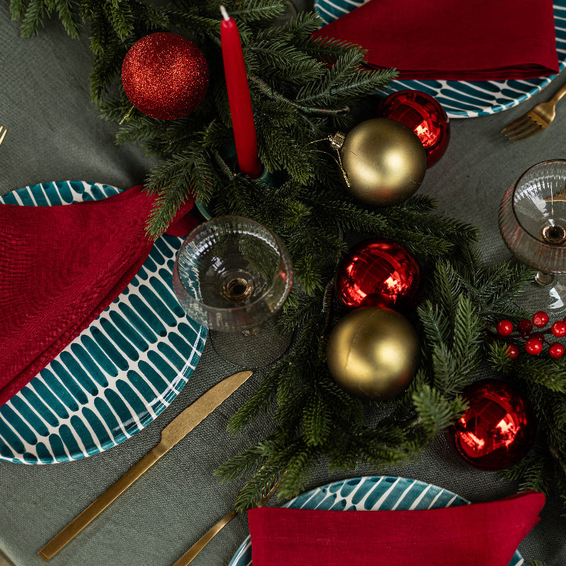 Green olive tablecloth linen