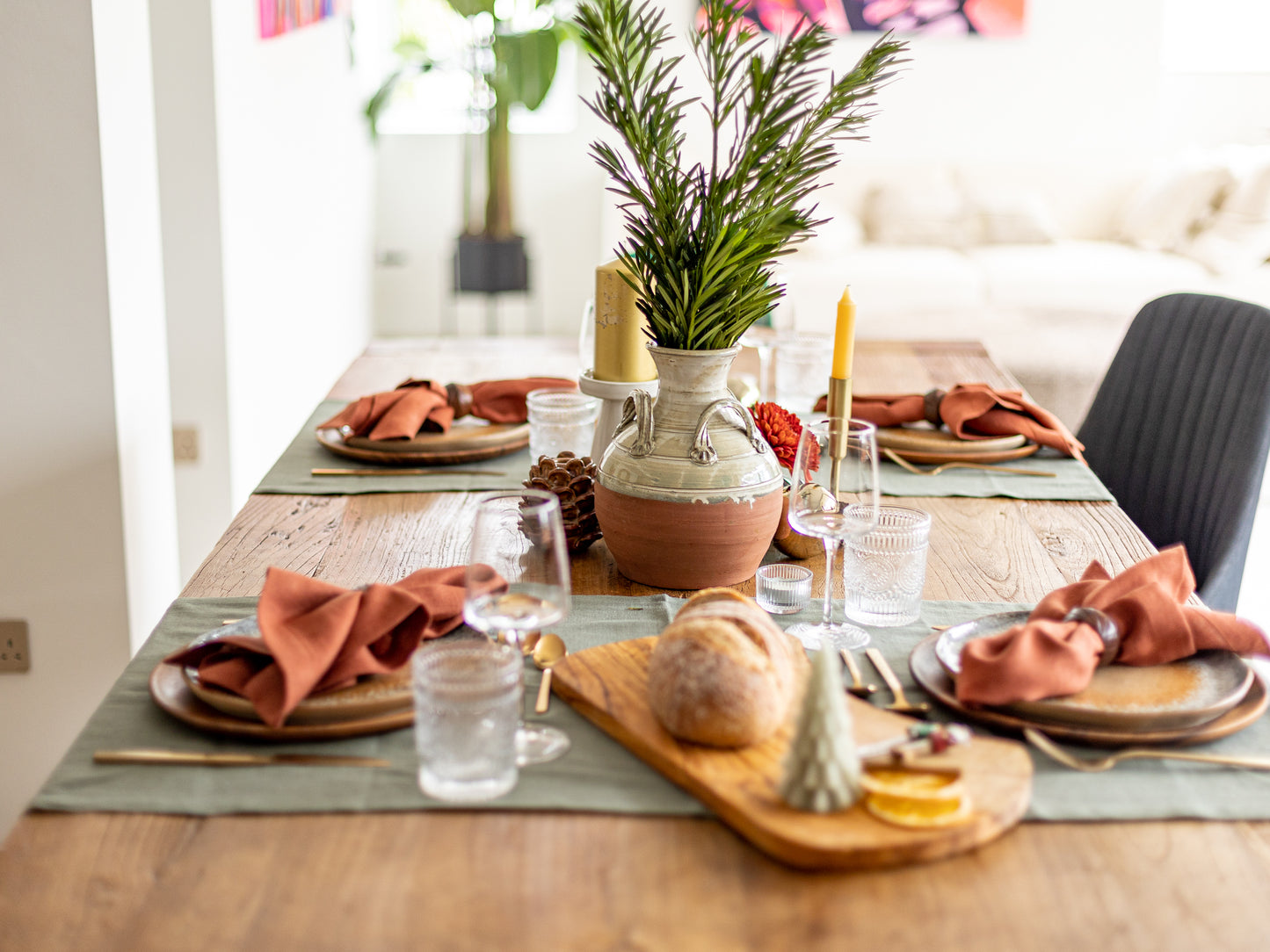 Table runner Terracotta