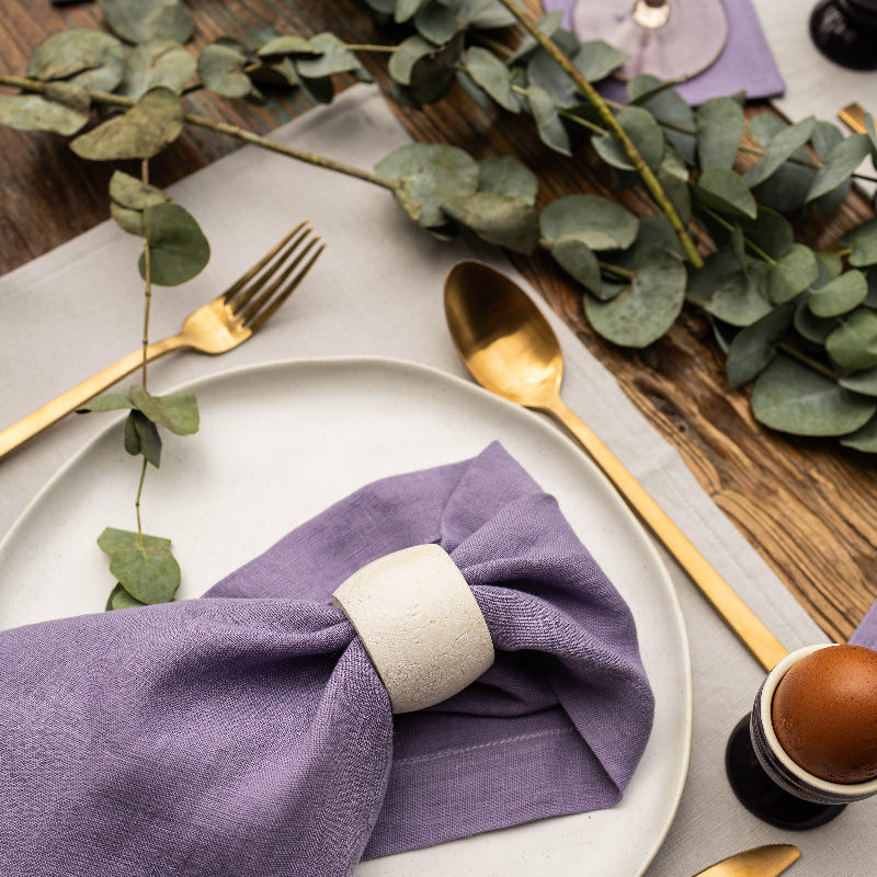 Grey linen placemats