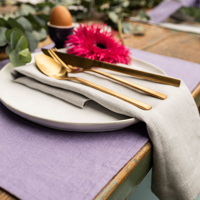 Linen placemat purple lavender Easter