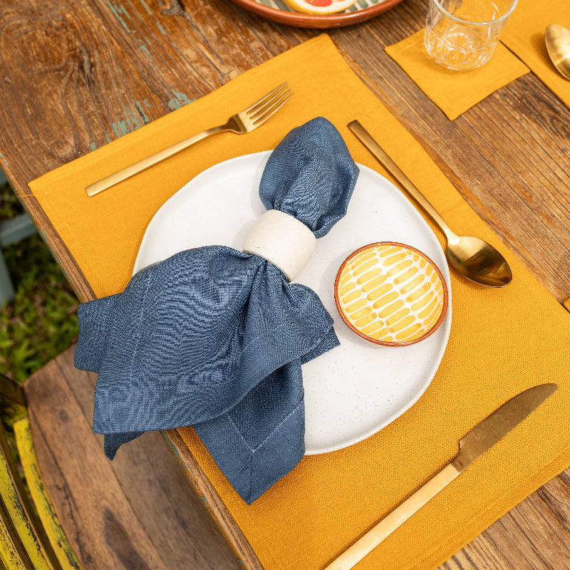 Yellow Summer linen placemats