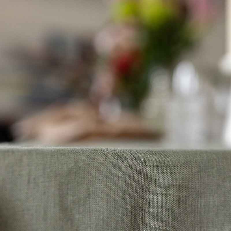 Green olive tablecloth linen